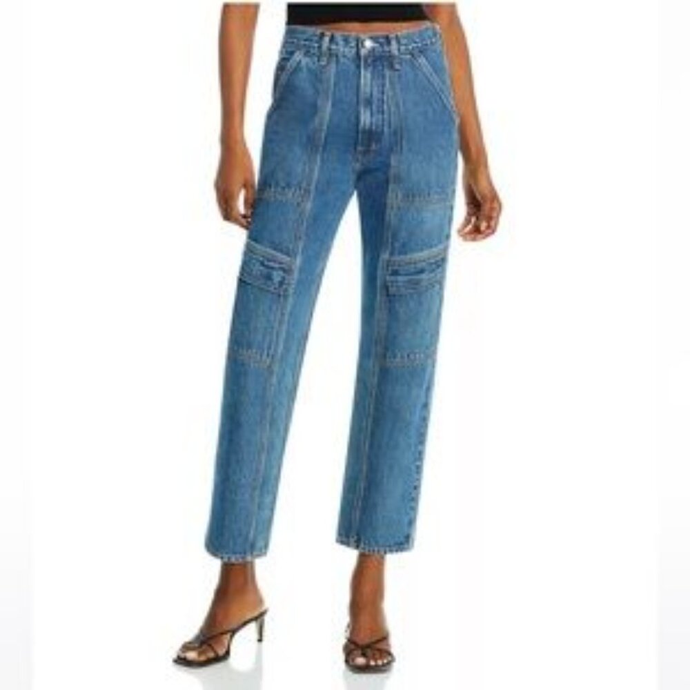 NWT AGOLDE Cooper Cargo Denim Jeans Carpenter Straight Leg Utility Size 31